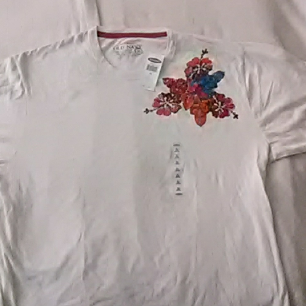 Old Navy Graphic Screened T Shirt XL Floral Gray